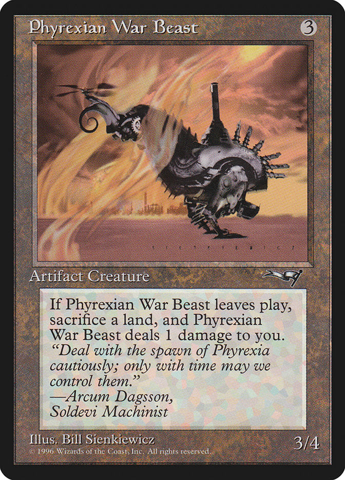 Phyrexian War Beast (Signature on Right) [Alliances] | Rook's Games and More
