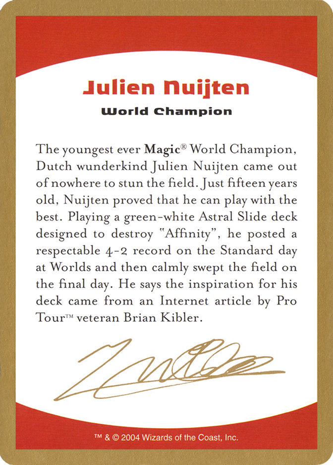 Julien Nuijten Bio [World Championship Decks 2004] | Rook's Games and More