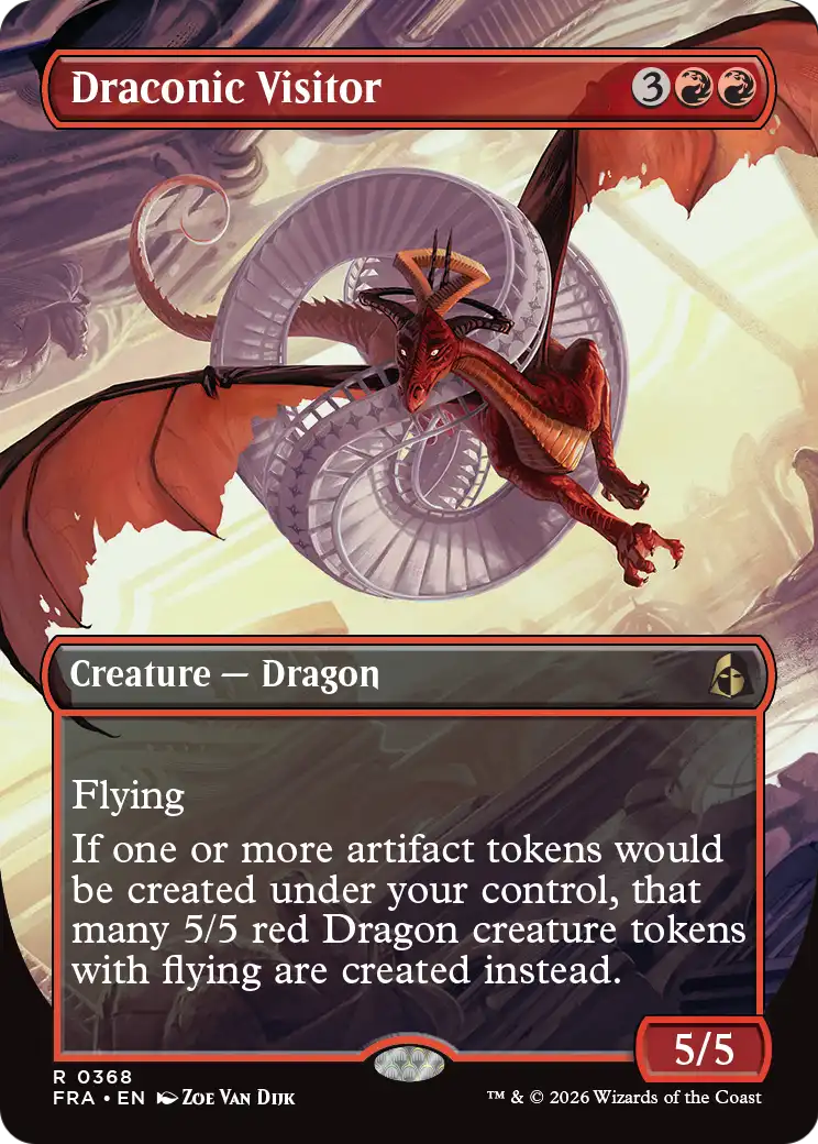 Draconic Visitor (Borderless) [Reality Fracture] | Rook's Games and More