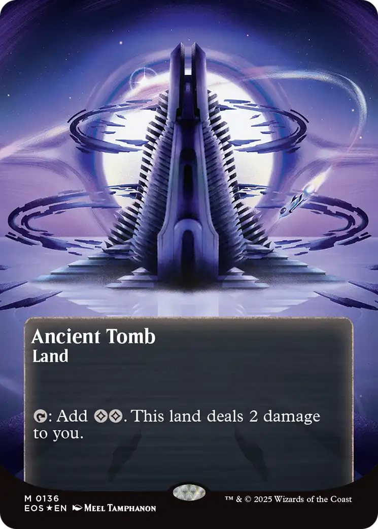 Ancient Tomb (0136) (Borderless) (Galaxy Foil) [Edge of Eternities: Stellar Sights] | Rook's Games and More
