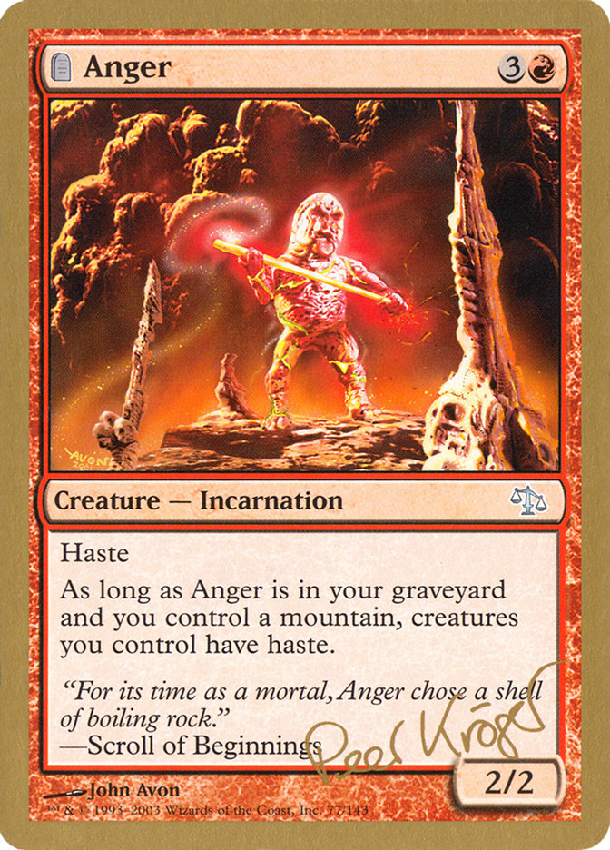 Anger (Peer Kroger) [World Championship Decks 2003] | Rook's Games and More