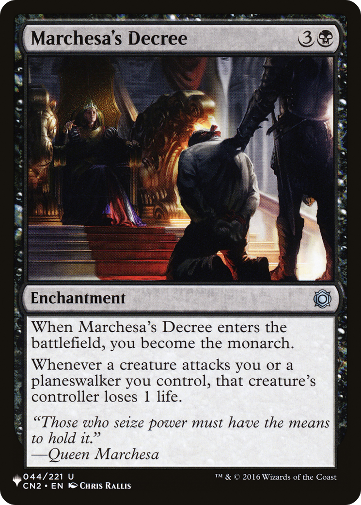 Marchesa's Decree [The List] | Rook's Games and More