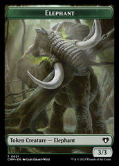 Clue // Elephant Double-Sided Token [Commander Masters Tokens] | Rook's Games and More