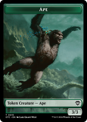 Ape // Shark Double-Sided Token [Outlaws of Thunder Junction Commander Tokens] | Rook's Games and More