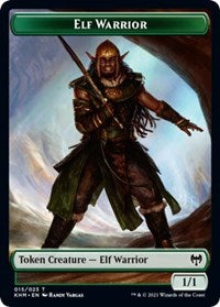 Elf Warrior // Dragon Double-Sided Token [Kaldheim Tokens] | Rook's Games and More