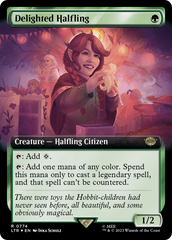 Delighted Halfling (Extended Art) (Surge Foil) [The Lord of the Rings: Tales of Middle-Earth] | Rook's Games and More