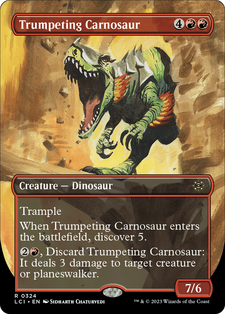 Trumpeting Carnosaur (Borderless) [The Lost Caverns of Ixalan] | Rook's Games and More