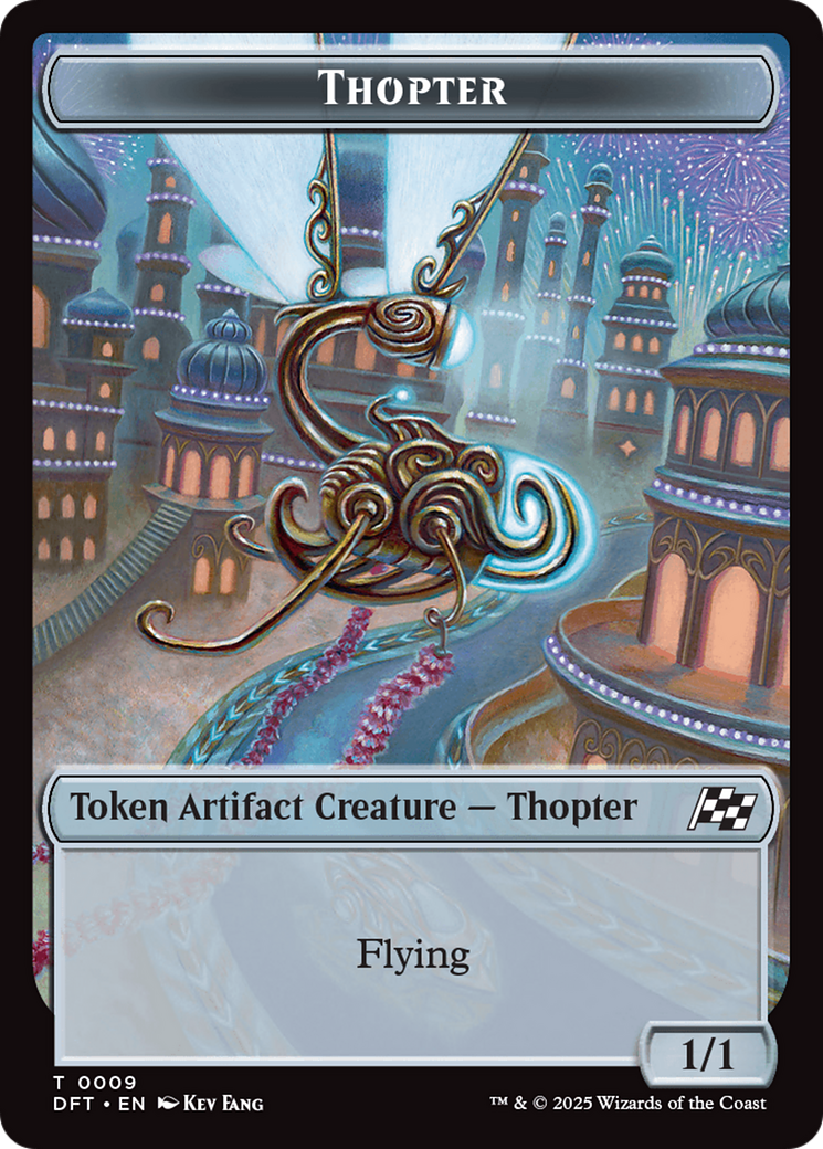 Golem (0015) // Thopter (0009) Double-Sided Token [Aetherdrift Tokens] | Rook's Games and More