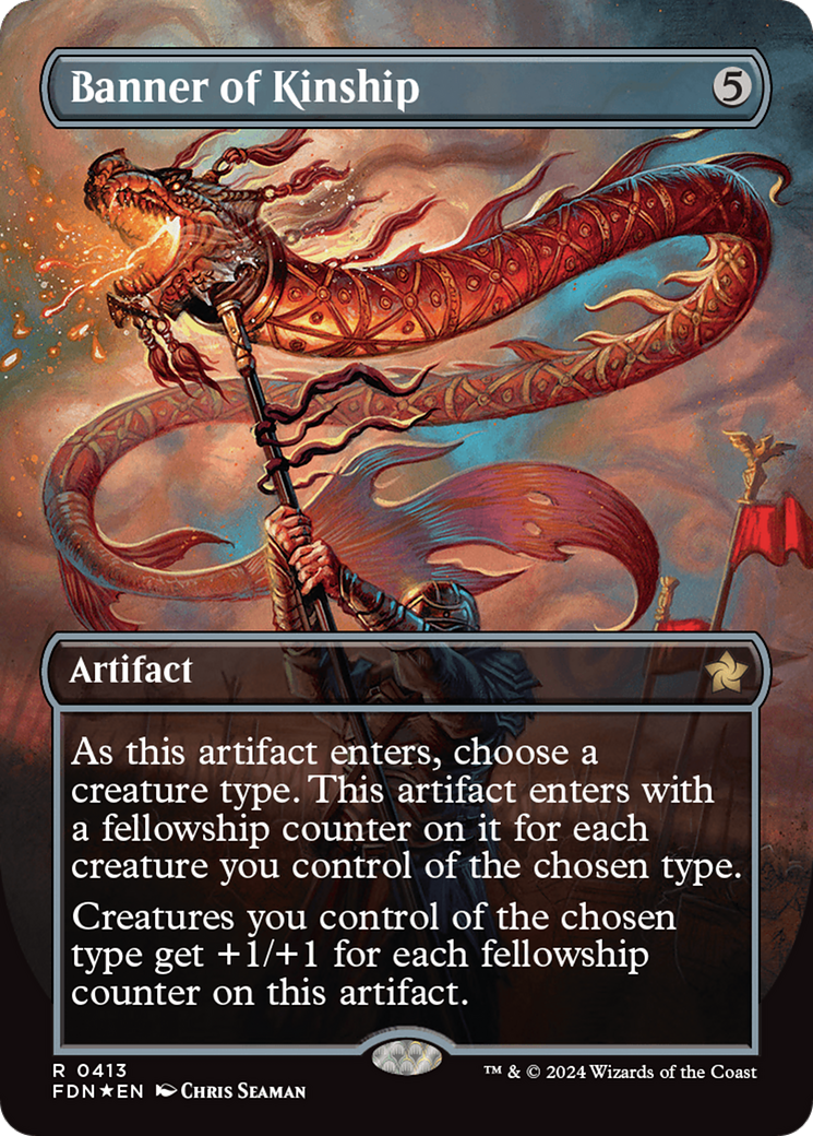 Banner of Kinship (Borderless) (Mana Foil) [Foundations] | Rook's Games and More
