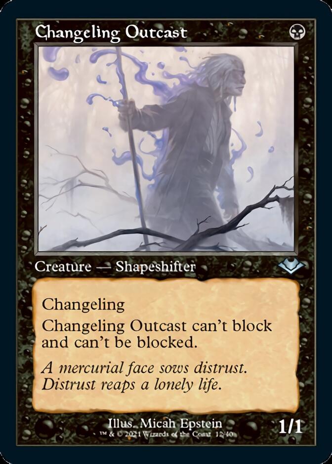 Changeling Outcast (Retro Foil Etched) [Modern Horizons] | Rook's Games and More