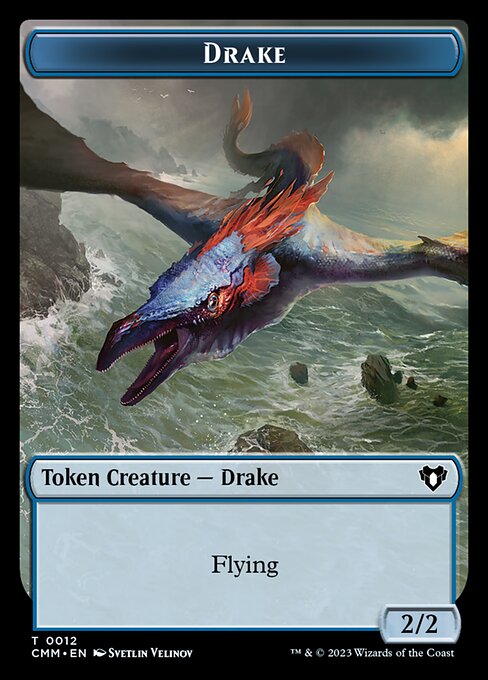 Spirit (0010) // Drake Double-Sided Token [Commander Masters Tokens] | Rook's Games and More