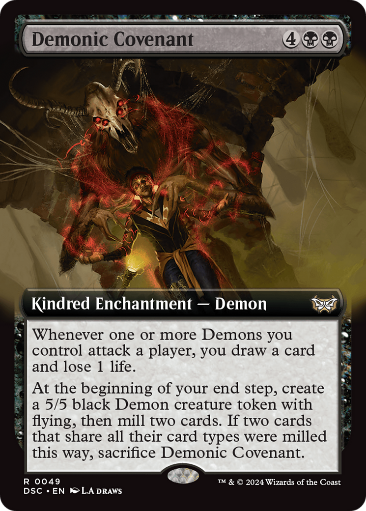 Demonic Covenant (Extended Art) [Duskmourn: House of Horror Commander] | Rook's Games and More