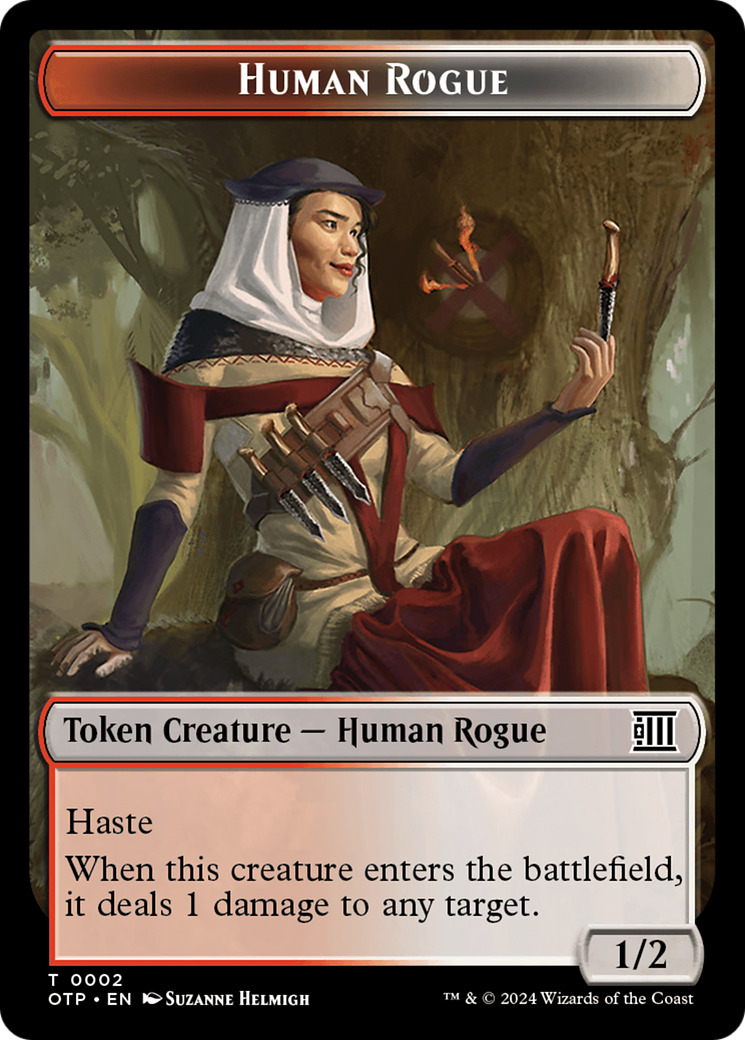 Human Rogue // Plot Double-Sided Token [Outlaws of Thunder Junction: Breaking News Tokens] | Rook's Games and More