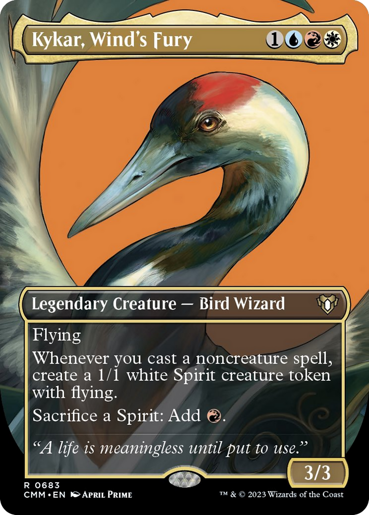 Kykar, Wind's Fury (Borderless Profile) [Commander Masters] | Rook's Games and More