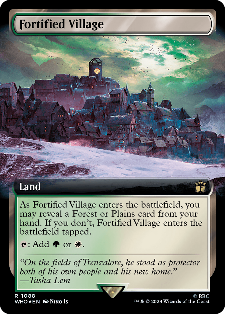 Fortified Village (Extended Art) (Surge Foil) [Doctor Who] | Rook's Games and More