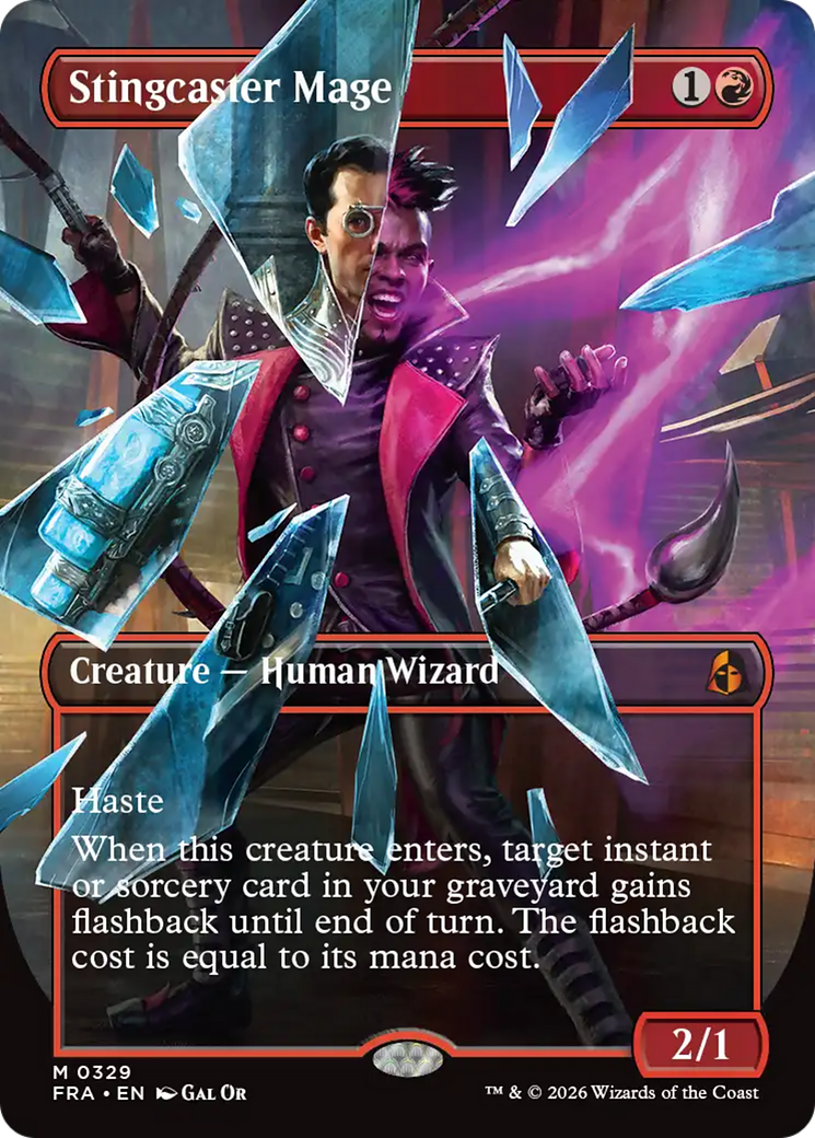 Stingcaster Mage (Borderless) [Reality Fracture] | Rook's Games and More