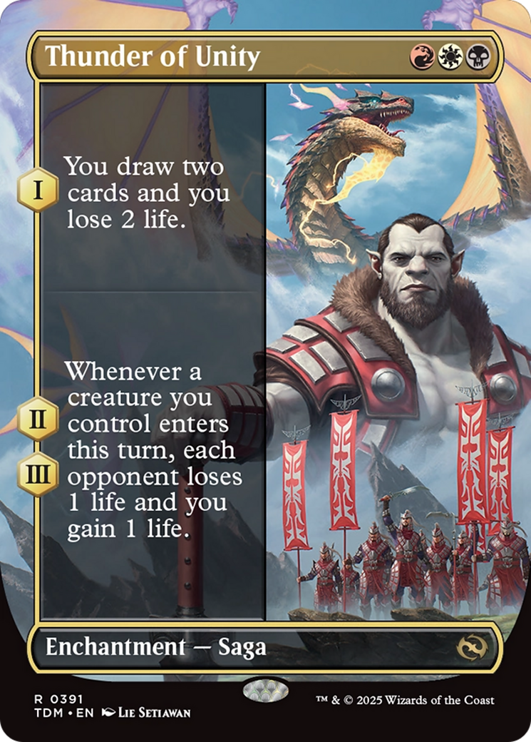 Thunder of Unity (Borderless) [Tarkir: Dragonstorm] | Rook's Games and More