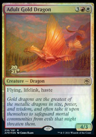 Adult Gold Dragon [Dungeons & Dragons: Adventures in the Forgotten Realms Prerelease Promos] | Rook's Games and More