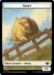 Treasure // Sheep Double-Sided Token [Outlaws of Thunder Junction Tokens] | Rook's Games and More