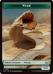 Wurm (0018) // Fractal Double-Sided Token [Duskmourn: House of Horror Commander Tokens] | Rook's Games and More