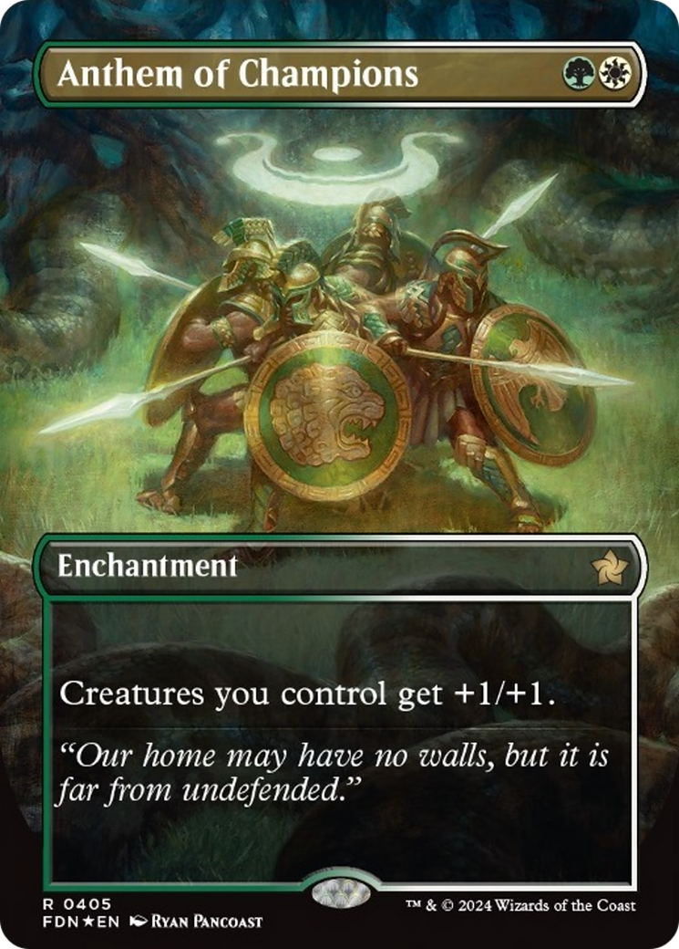 Anthem of Champions (Borderless Mana Foil) [Foundations] | Rook's Games and More