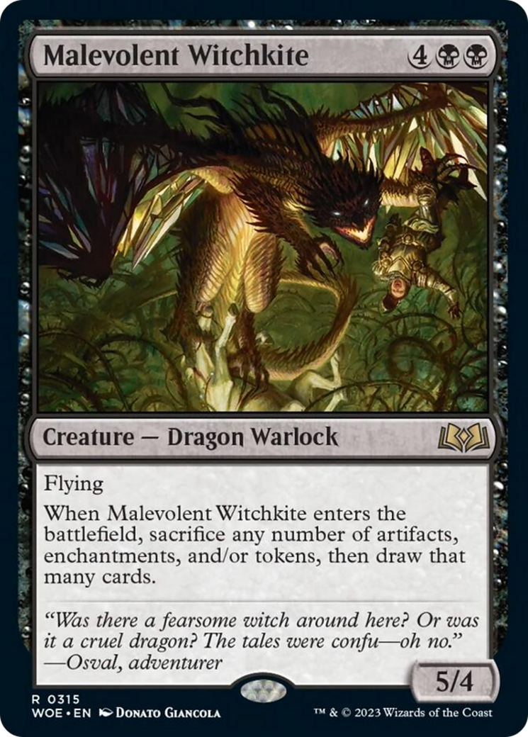 Malevolent Witchkite [Wilds of Eldraine] | Rook's Games and More