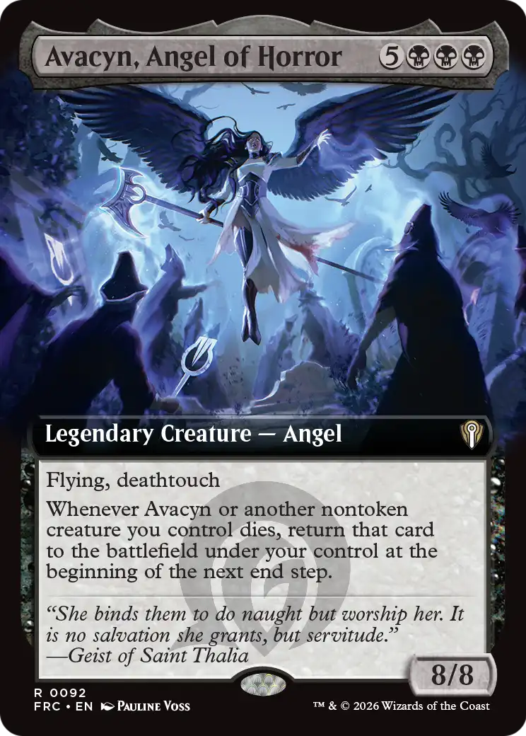 Avacyn, Angel of Horror (Extended Art) [Reality Fracture Commander] | Rook's Games and More