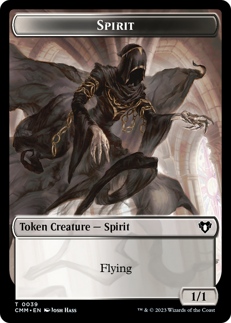 Spirit (0039) // Knight Double-Sided Token [Commander Masters Tokens] | Rook's Games and More