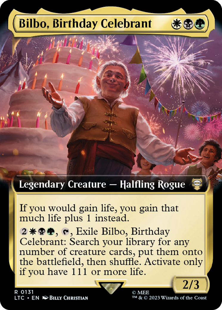 Bilbo, Birthday Celebrant (Extended Art) [The Lord of the Rings: Tales of Middle-Earth Commander] | Rook's Games and More