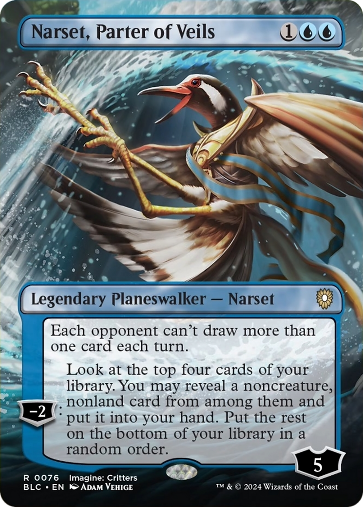 Narset, Parter of Veils (Borderless) [Bloomburrow Commander] | Rook's Games and More