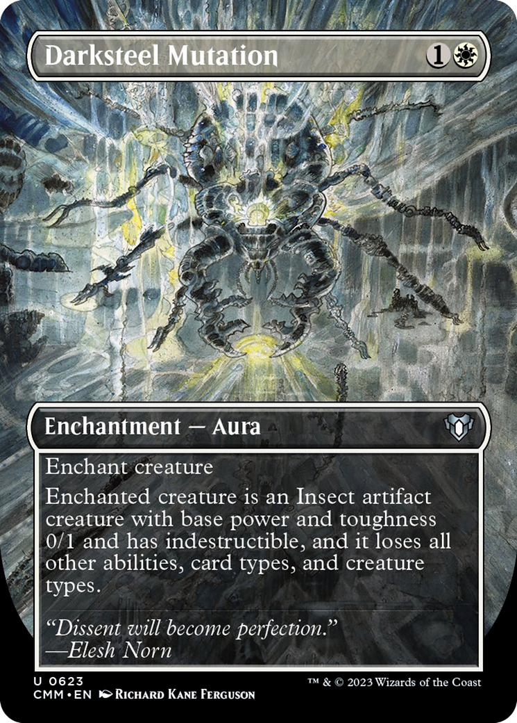 Darksteel Mutation (Borderless Alternate Art) [Commander Masters] | Rook's Games and More
