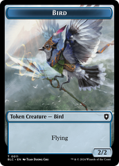 Bird (011) // Fish Double-Sided Token [Bloomburrow Commander Tokens] | Rook's Games and More