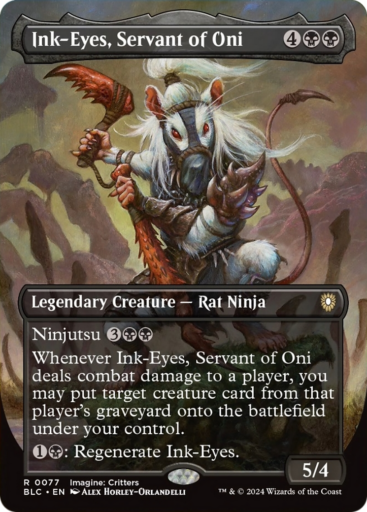 Ink-Eyes, Servant of Oni (Borderless) [Bloomburrow Commander] | Rook's Games and More