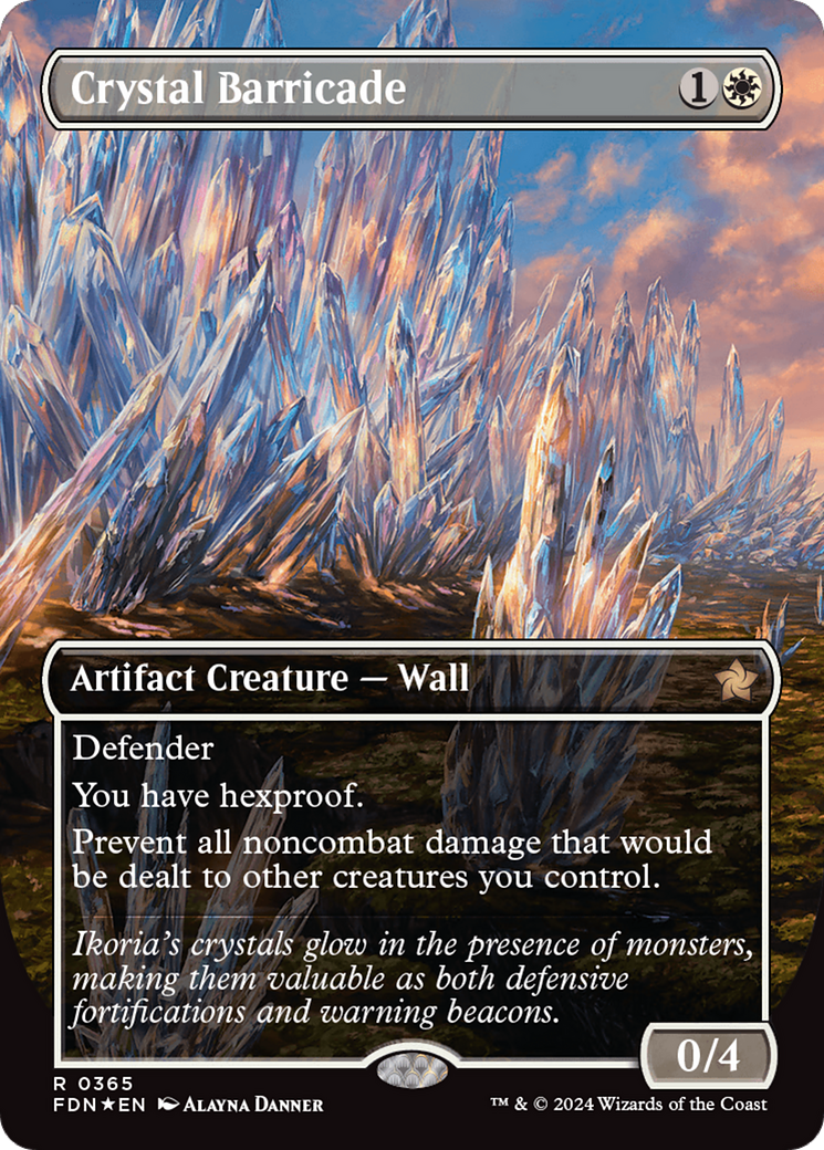 Crystal Barricade (Borderless) (Mana Foil) [Foundations] | Rook's Games and More