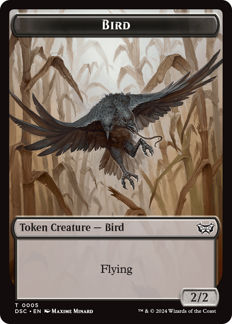 Elemental // Bird Double-Sided Token [Duskmourn: House of Horror Commander Tokens] | Rook's Games and More