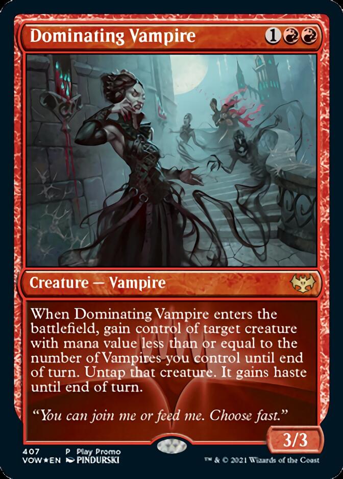 Dominating Vampire (Play Promo) [Innistrad: Crimson Vow Promos] | Rook's Games and More