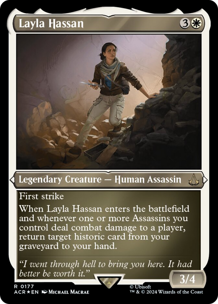 Layla Hassan (Foil Etched) [Assassin's Creed] | Rook's Games and More