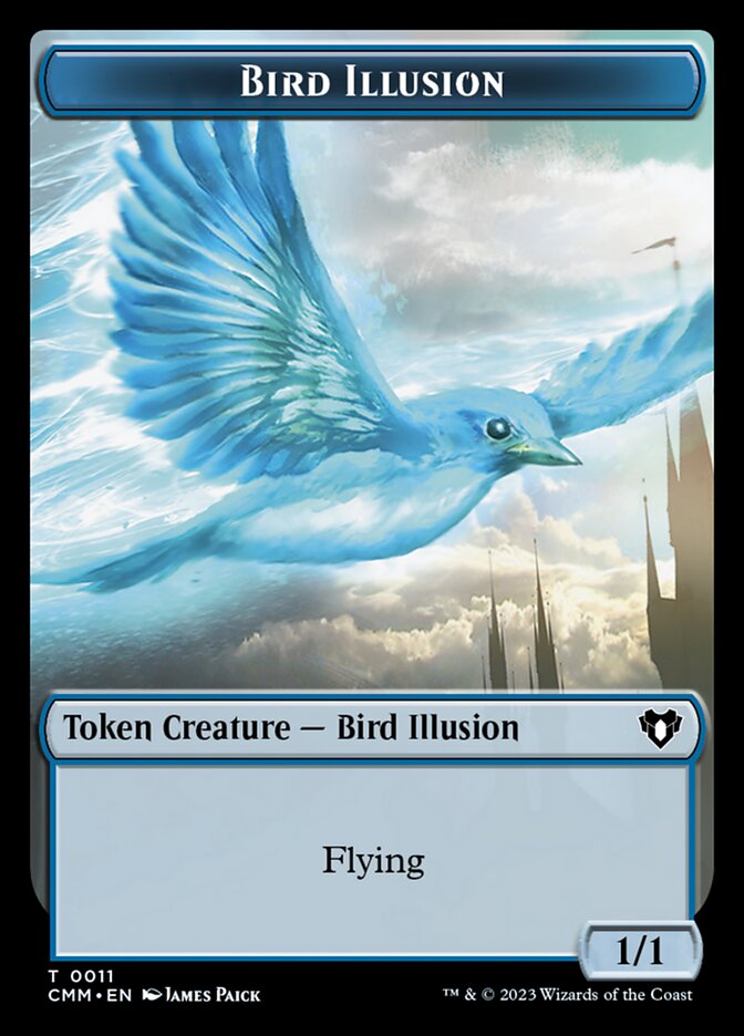 Treasure // Bird Illusion Double-Sided Token [Commander Masters Tokens] | Rook's Games and More