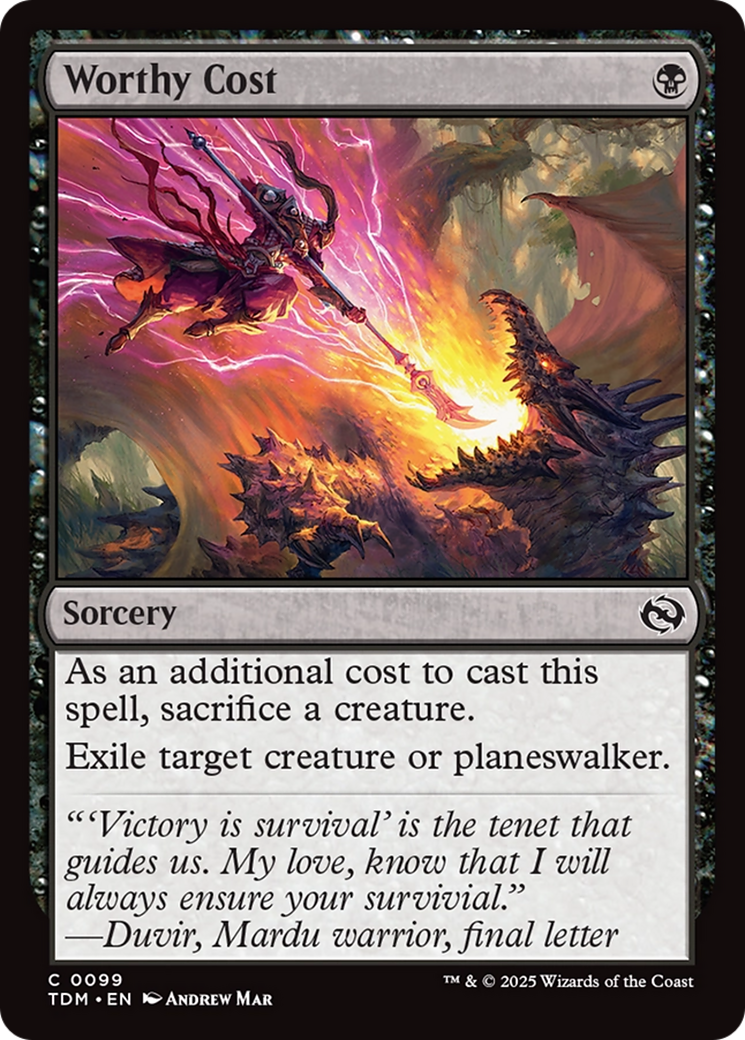 Worthy Cost [Tarkir: Dragonstorm] | Rook's Games and More