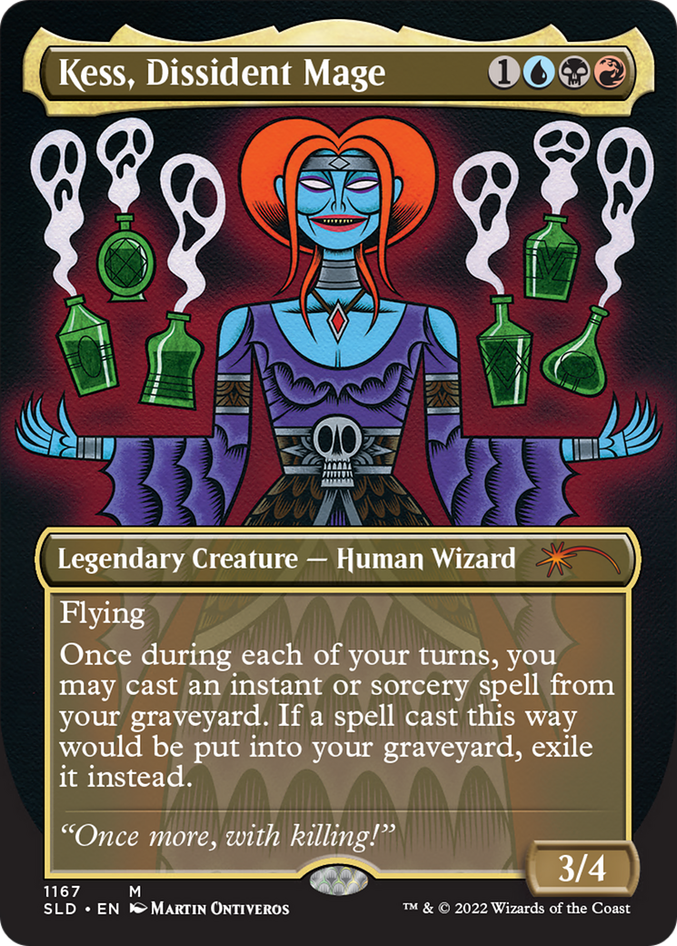 Kess, Dissident Mage (Borderless) [Secret Lair Drop Series] | Rook's Games and More