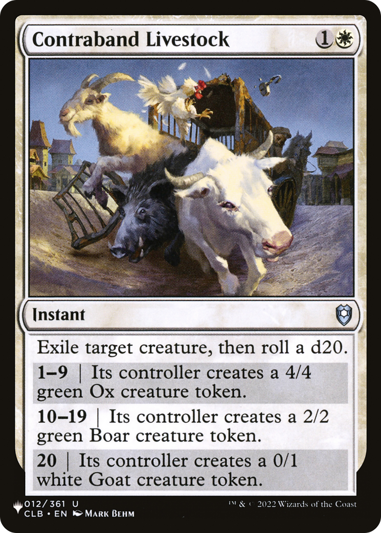Contraband Livestock [The List] | Rook's Games and More