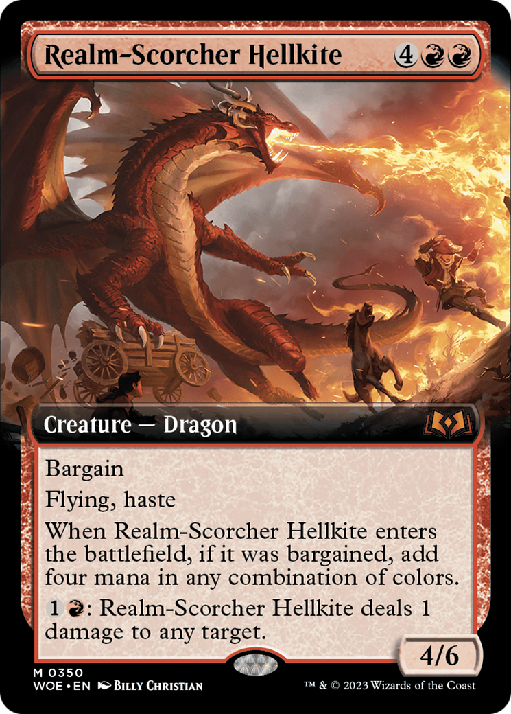 Realm-Scorcher Hellkite (Extended Art) [Wilds of Eldraine] | Rook's Games and More