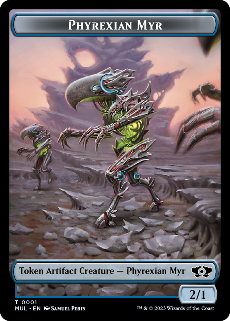 Phyrexian Myr // Teferi's Talent Emblem Double-Sided Token [March of the Machine Tokens] | Rook's Games and More