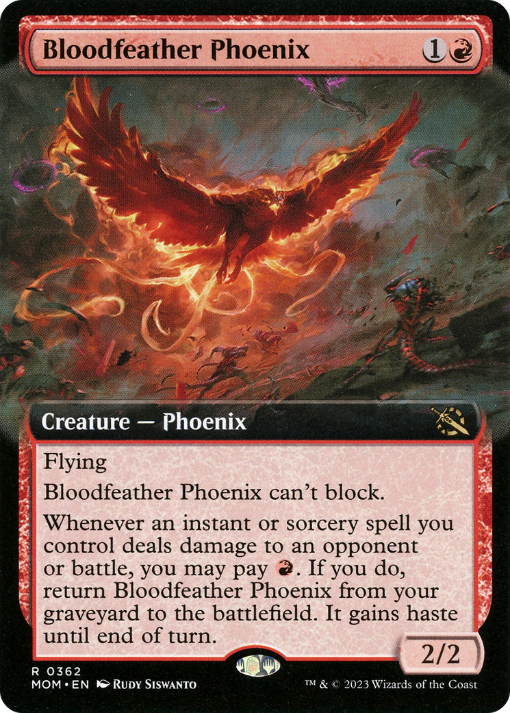 Bloodfeather Phoenix (Extended Art) [March of the Machine] | Rook's Games and More