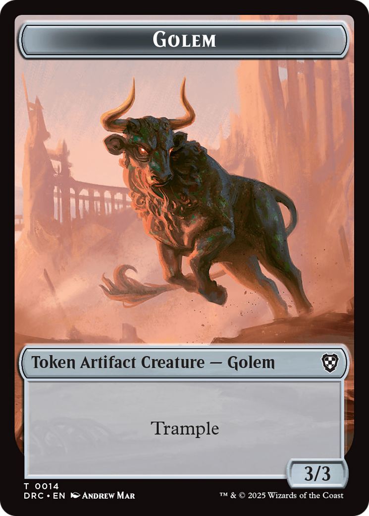 Golem (0014) // Golem (0015) Double-Sided Token [Aetherdrift Tokens] | Rook's Games and More