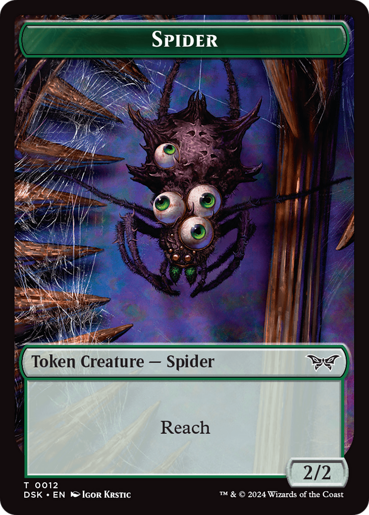 Insect (0013) // Spider Double-Sided Token [Duskmourn: House of Horror Tokens] | Rook's Games and More