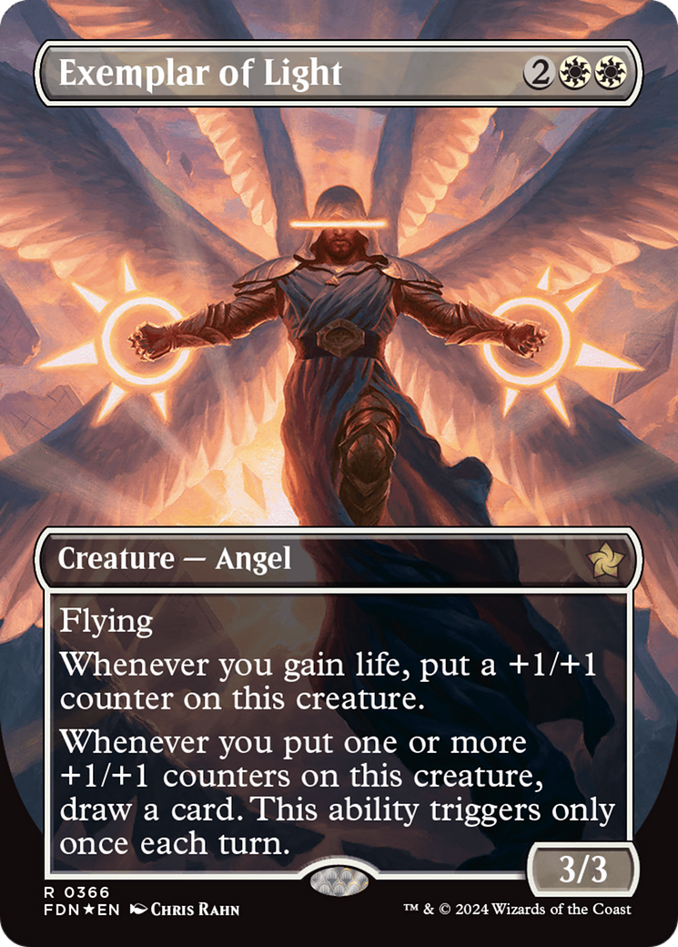 Exemplar of Light (Borderless) (Mana Foil) [Foundations] | Rook's Games and More