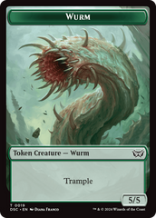 Wurm (0019) // Manifest Double-Sided Token [Duskmourn: House of Horror Commander Tokens] | Rook's Games and More