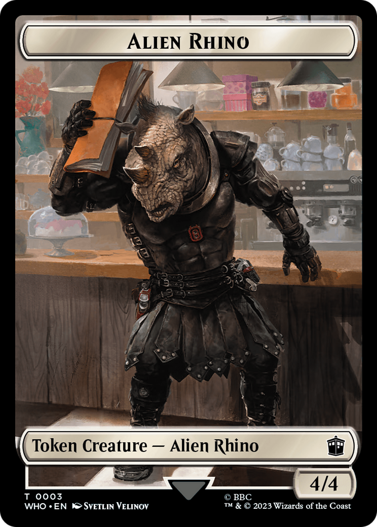 Alien Rhino // Cyberman Double-Sided Token [Doctor Who Tokens] | Rook's Games and More