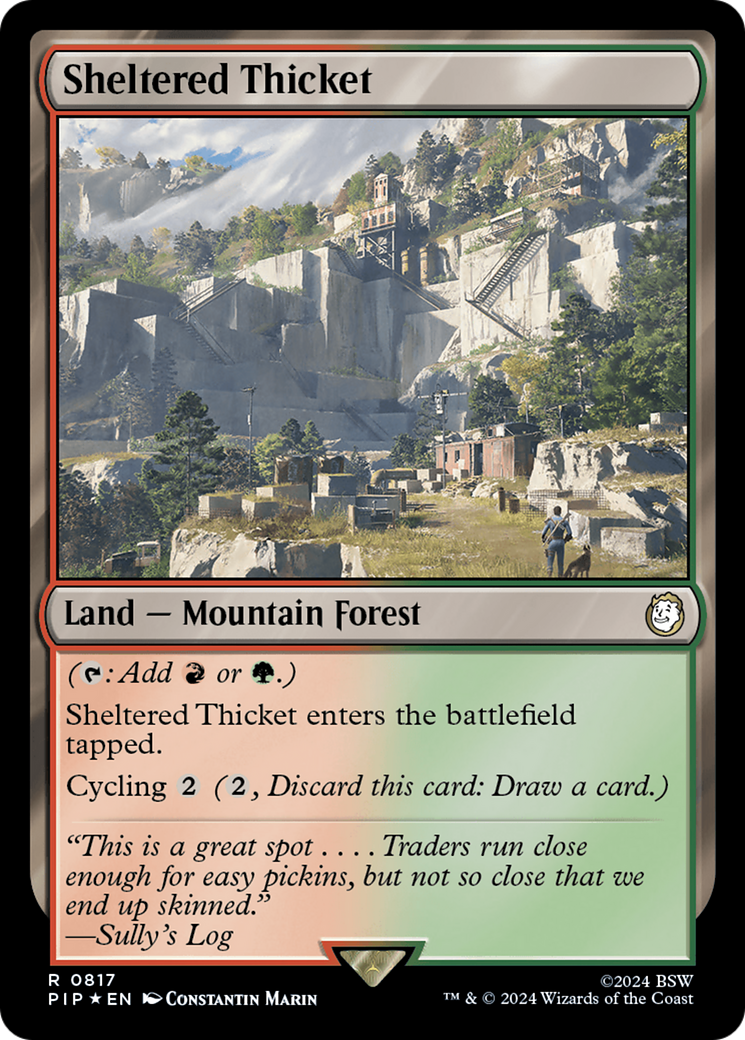 Sheltered Thicket (Surge Foil) [Fallout] | Rook's Games and More